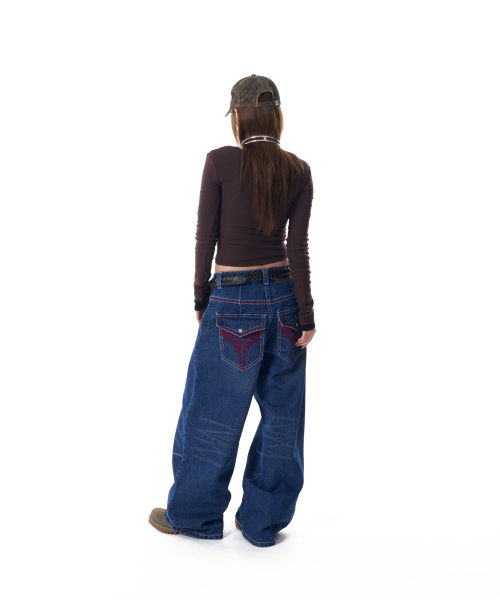 CROS2 Washed Denim Pants (Blue)
