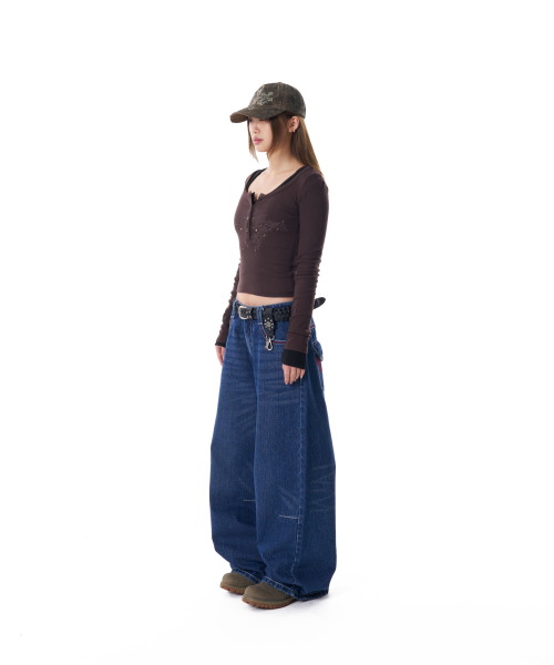 CROS2 Washed Denim Pants (Blue)