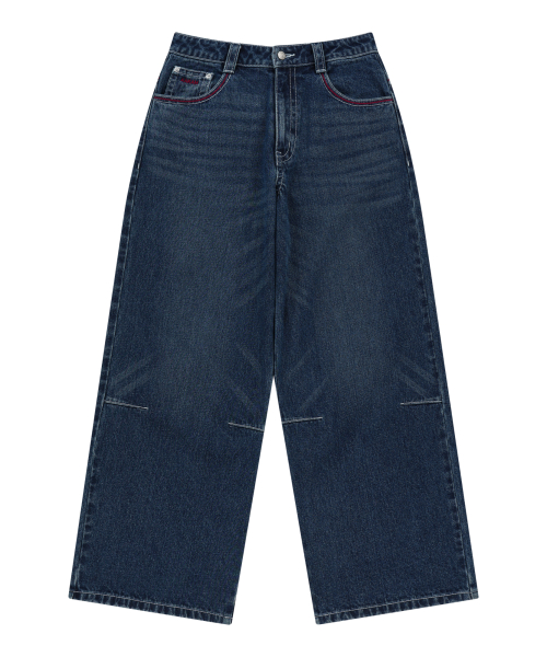 CROS2 Washed Denim Pants (Blue)