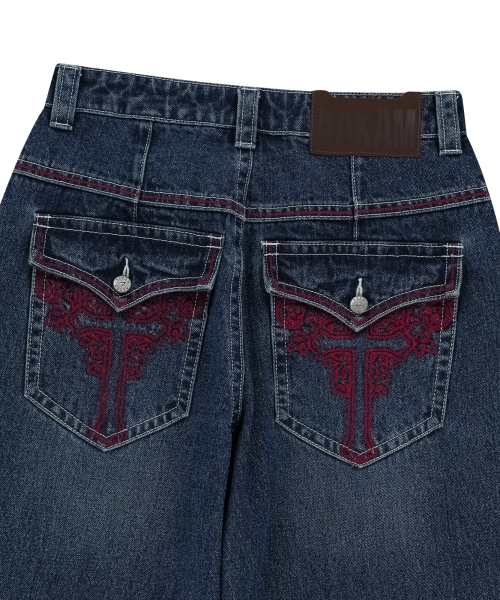 CROS2 Washed Denim Pants (Blue)