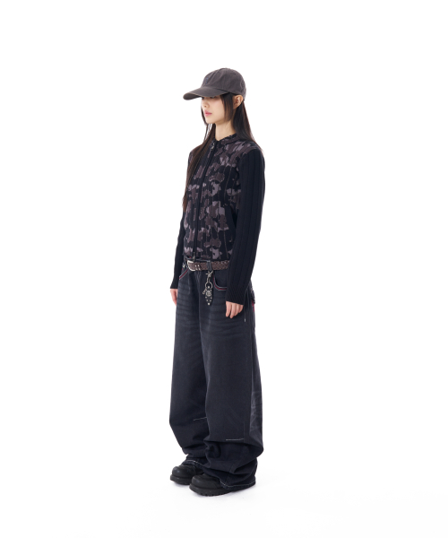 CROS2 Washed Denim Pants (Black)