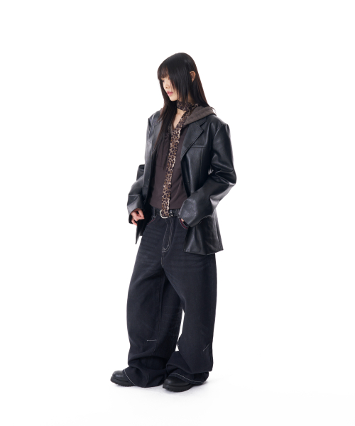CROS2 Washed Denim Pants (Black)