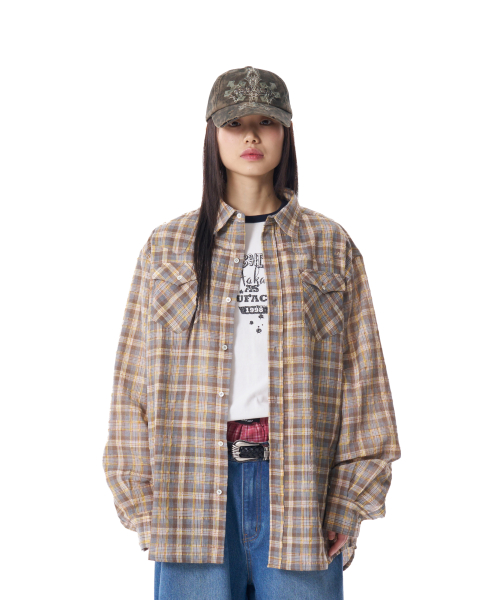 Western Vintage Check Shirts (Yellow)