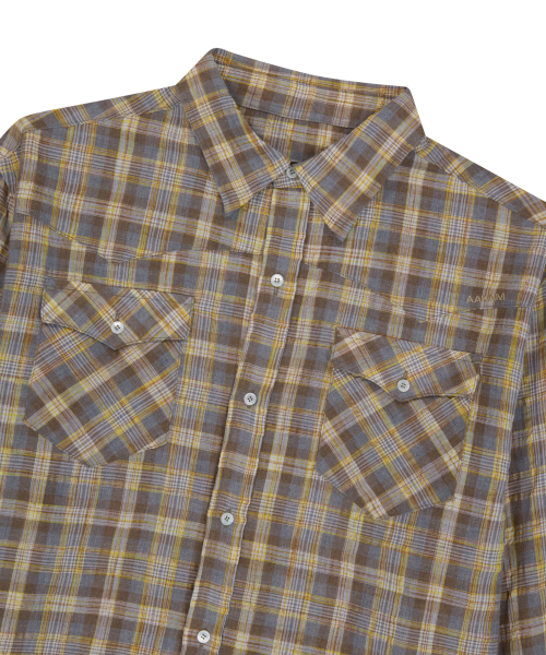 Western Vintage Check Shirts (Yellow)