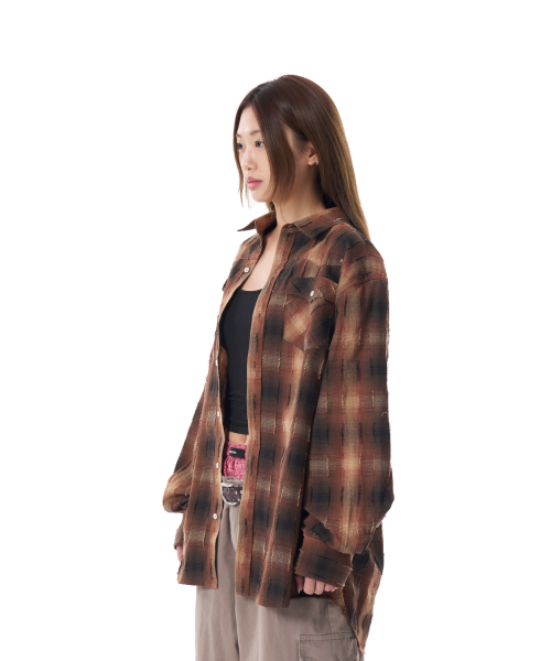 Western Vintage Check Shirts (Brown)