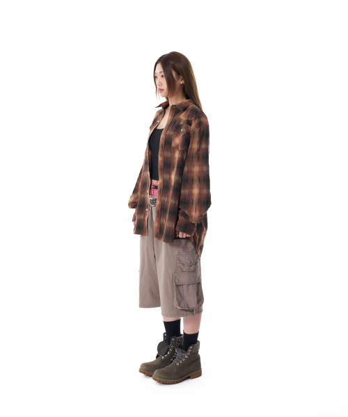 Western Vintage Check Shirts (Brown)