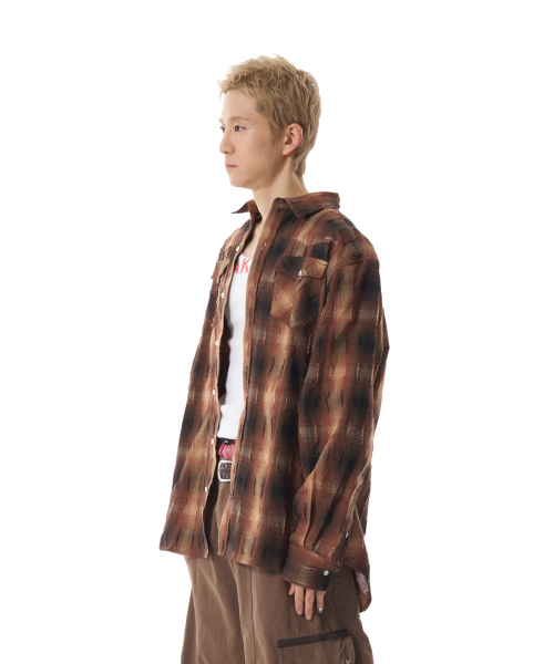 Western Vintage Check Shirts (Brown)