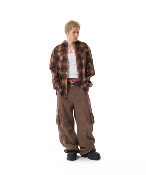 Western Vintage Check Shirts (Brown)