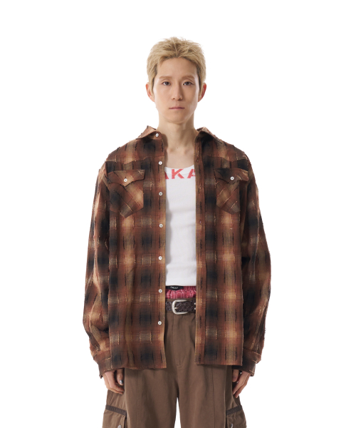 Western Vintage Check Shirts (Brown)