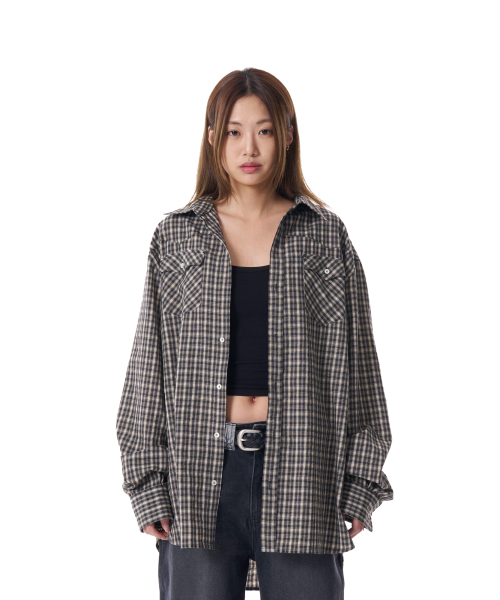 Western Vintage Check Shirts (Black)