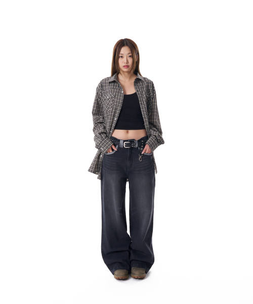Western Vintage Check Shirts (Black)