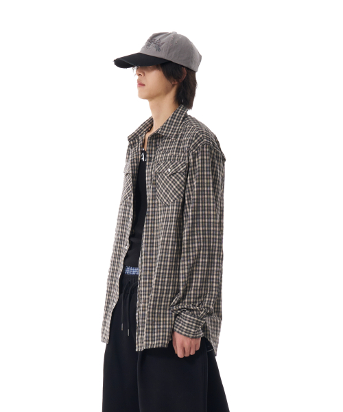 Western Vintage Check Shirts (Black)