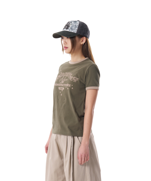 VTG Ink Ringer Top (Khaki)