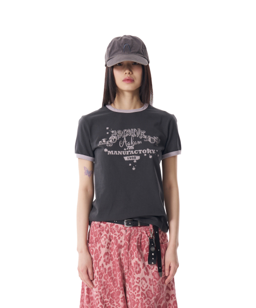 VTG Ink Ringer Top (Dark Gray)