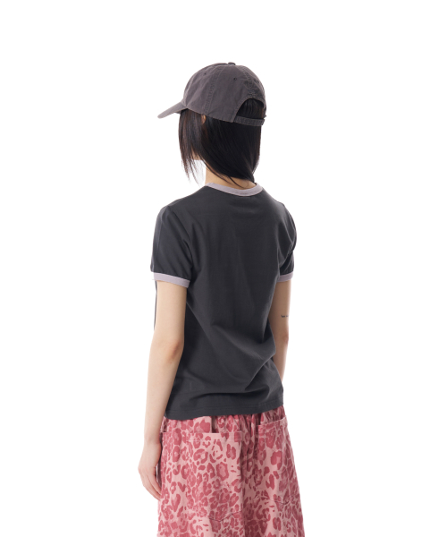 VTG Ink Ringer Top (Dark Gray)