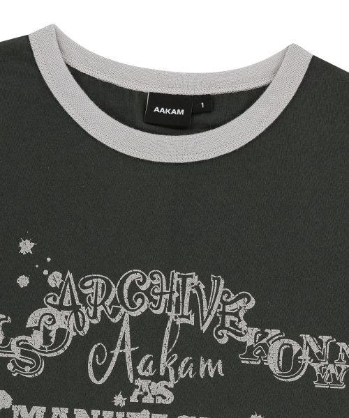 VTG Ink Ringer Top (Dark Gray)