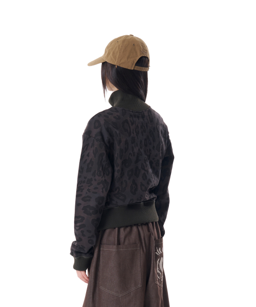 Leopard Logo Track Jacket (Black)