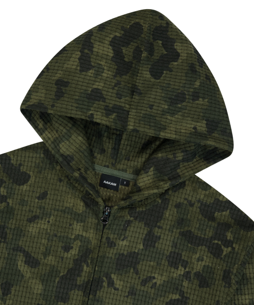 98 Patch Camouflage Zip-Up Hoodie (Khaki)