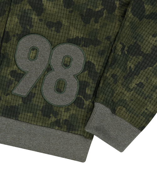 98 Patch Camouflage Zip-Up Hoodie (Khaki)