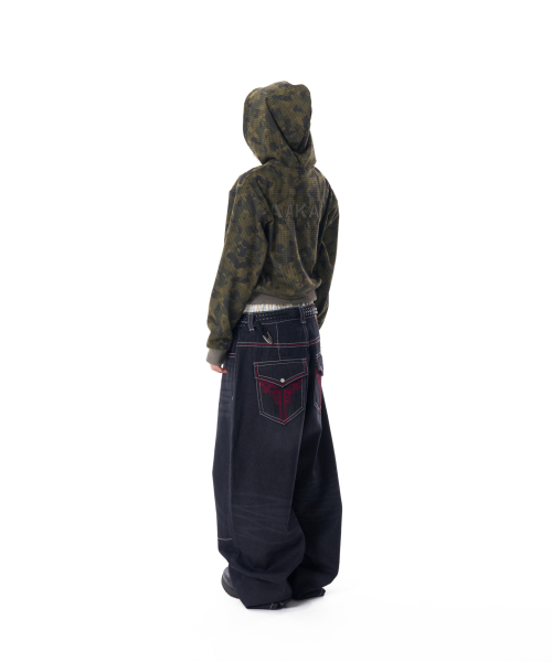 98 Patch Camouflage Zip-Up Hoodie (Khaki)