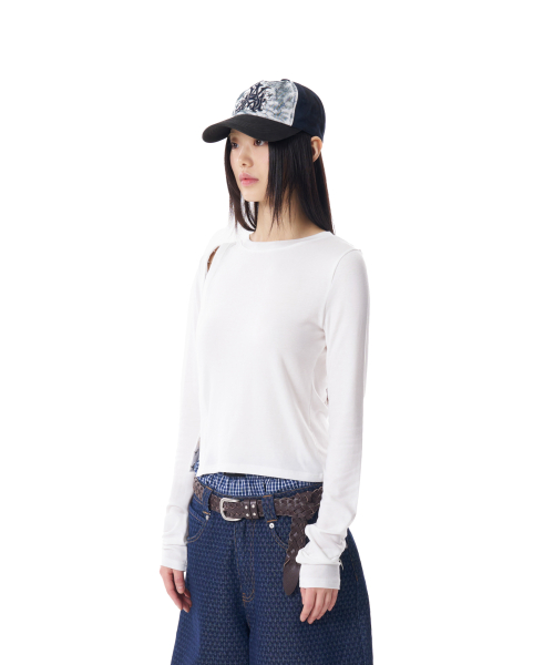 Side Hook Long Sleeve (White)