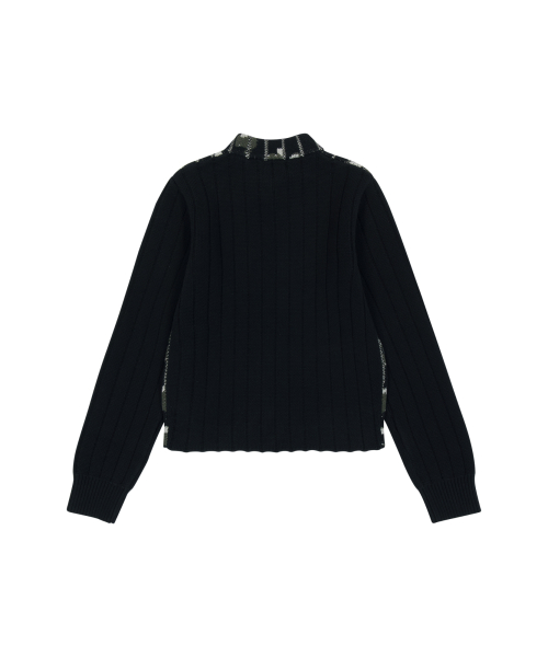 Camouflage Knit Zip-Up Cardigan (Khaki)