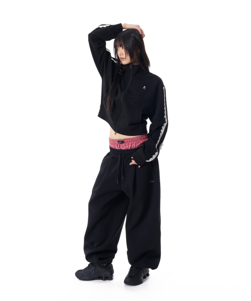 Laced Track Jacket (Black)