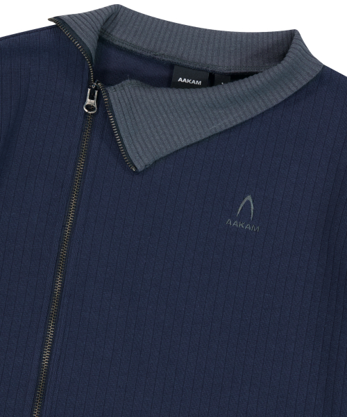 Side Neck Zip-Up (Navy)