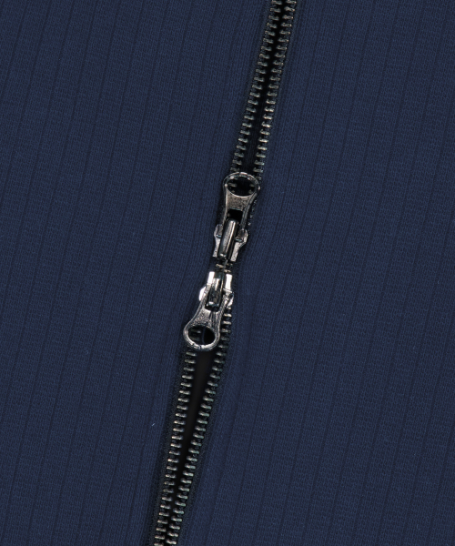Side Neck Zip-Up (Navy)