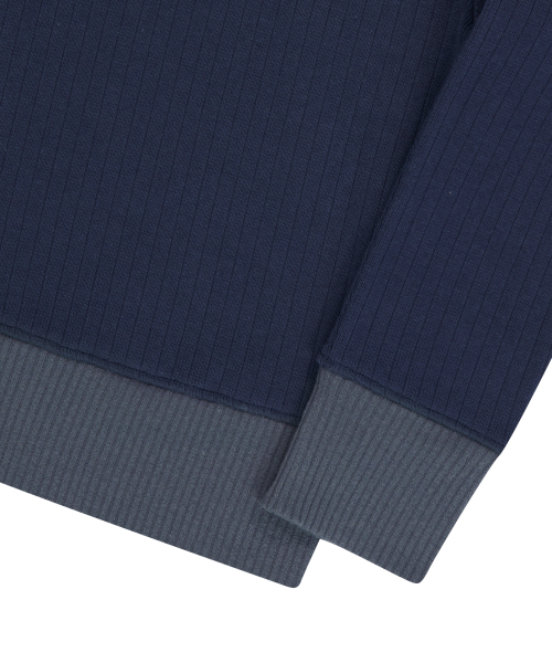 Side Neck Zip-Up (Navy)