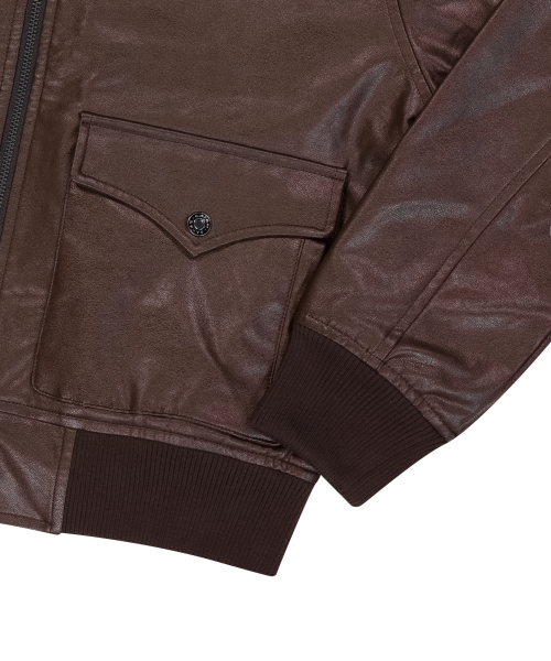 Western Collar Leather Jacket (Brown)
