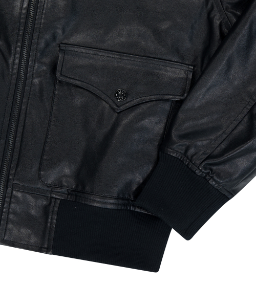 Western Collar Leather Jacket (Black)