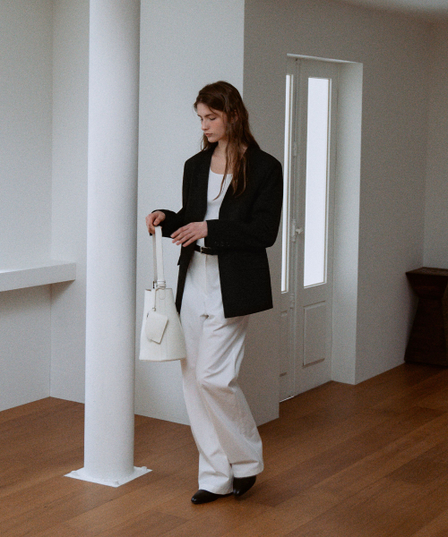 Cotton One-Tuck Pants[LMBESPPT5502]-White