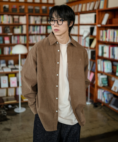 Rise Overfit Corduroy Shirts Mocha OYLS2601