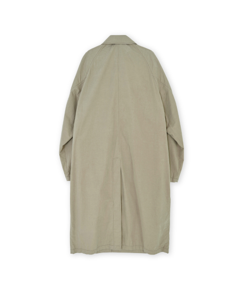 Washed Balmacaan Coat, Dark Beige