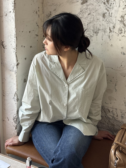 HESTIA v neck shirt_MINT