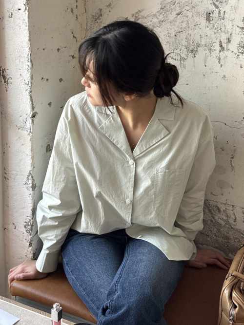 HESTIA v neck shirt_MINT