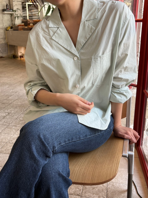 HESTIA v neck shirt_MINT