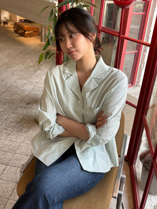 HESTIA v neck shirt_MINT