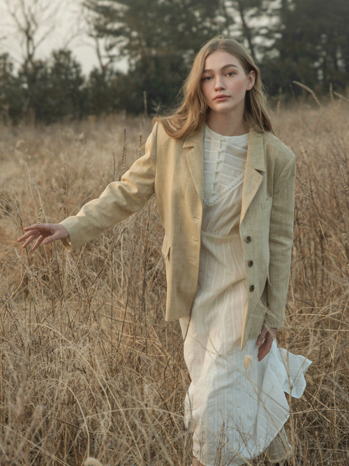 BIANA shirring laced dress_WHITE