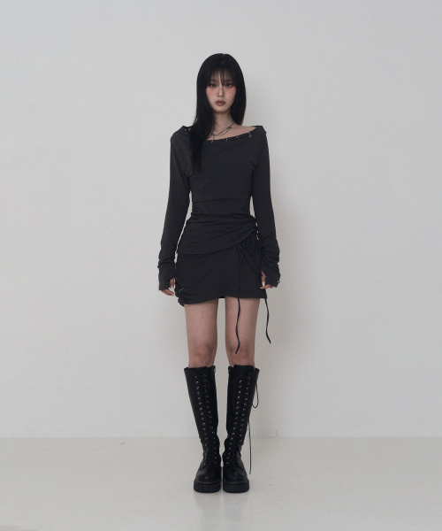 Piercing Drape Set-up Long Sleeve (Charcoal)