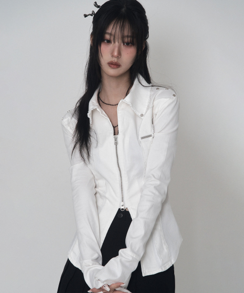Damage Eyelet Corset Jacket (White)