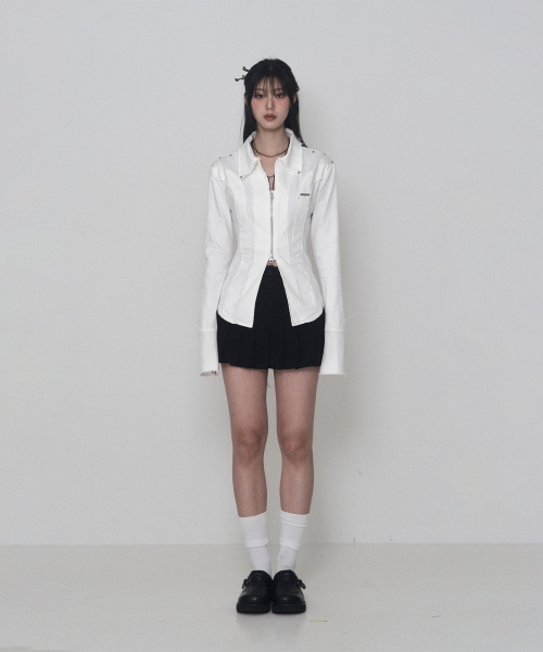 Damage Eyelet Corset Jacket (White)