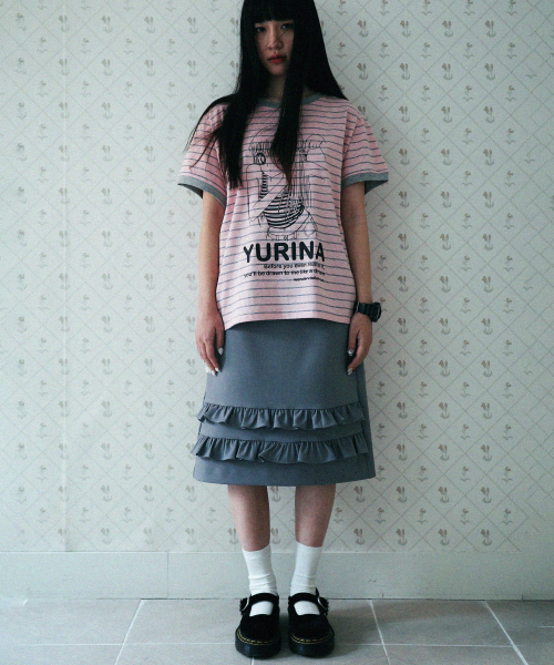 PAIR Frill midi Skirt [Grey]