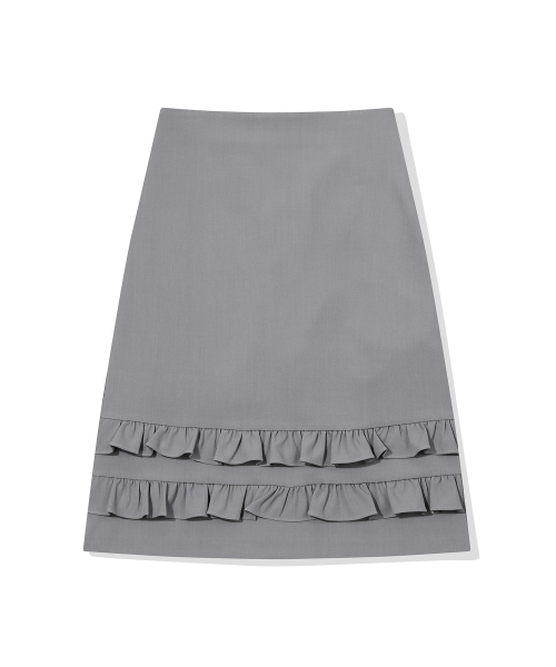 PAIR Frill midi Skirt [Grey]