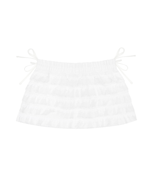 [MARIE] LAYERED SHORT SKIRT(WHITE)