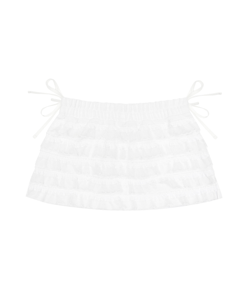 [MARIE] LAYERED SHORT SKIRT(WHITE)