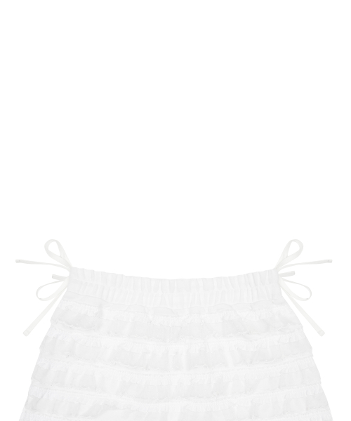 [MARIE] LAYERED SHORT SKIRT(WHITE)