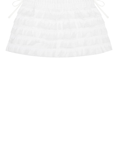 [MARIE] LAYERED SHORT SKIRT(WHITE)