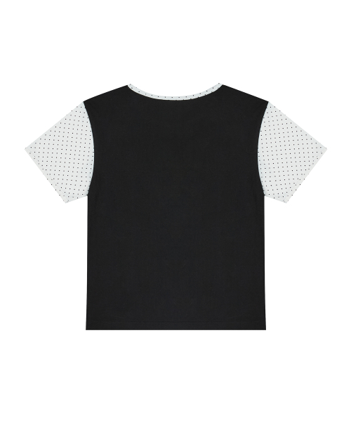 [MARIE] FRILL LETTERING TEE(BLACK)